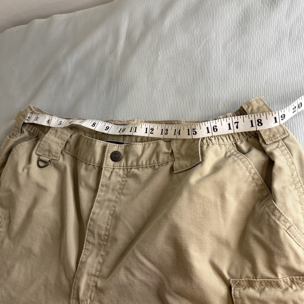 511 Tactical Shorts Mens 40 Tan Cargo Pocket Elastic Waist 10 Inch Inseam Canvas - Picture 3 of 14